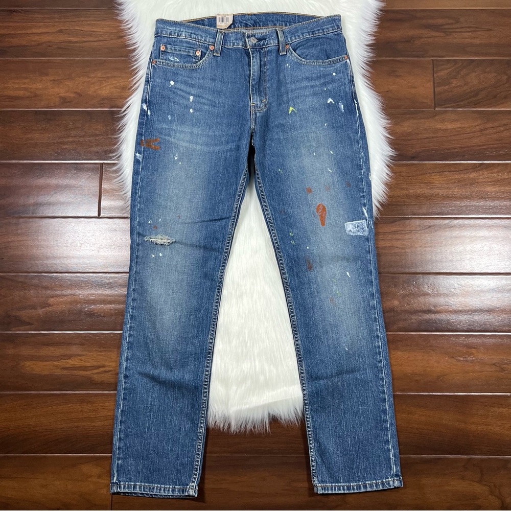 NEW Levi's Men's Size 34 X 32 Medium Wash‎ Painted 511 Slim Denim Jeans